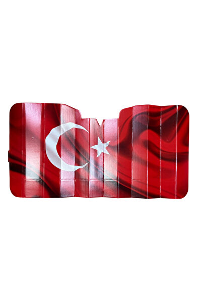 YGT Güneşlik Türk Bayraklı Ön Cam Karton 70 x 140 Cm Binek Araçlar İçin