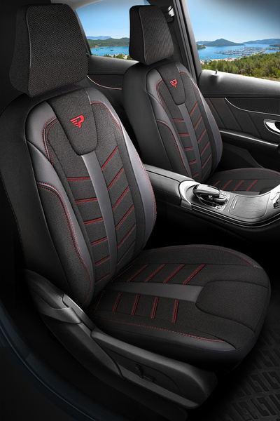 Panda Kılıf Panda Mardi̇n Series Linen Fabric Car Seat Cover - Full Set