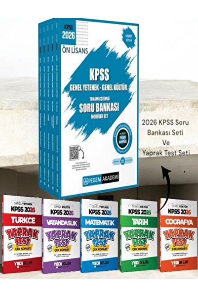 Pegem Akademi Yayıncılık 2026 KPSS Ön Lisans Soru Bankası Genel Yetenek Genel...