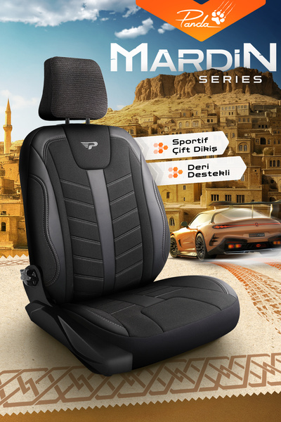 Panda Kılıf Panda Mardi̇n Series Linen Fabric Car Seat Cover - Full Set