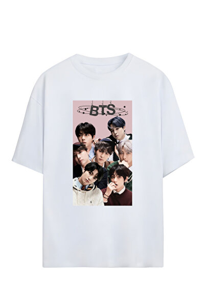 GraffTee تي شيرت قطني كبير الحجم للجنسين من BTS