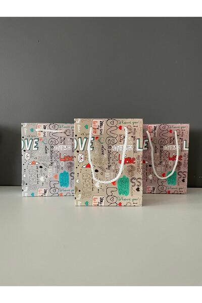 Kızılırmak Yayınları Beyaz İpli Renkli Hediyelik Karton Çanta (18x14x6,5 cm) – 25’li Paket