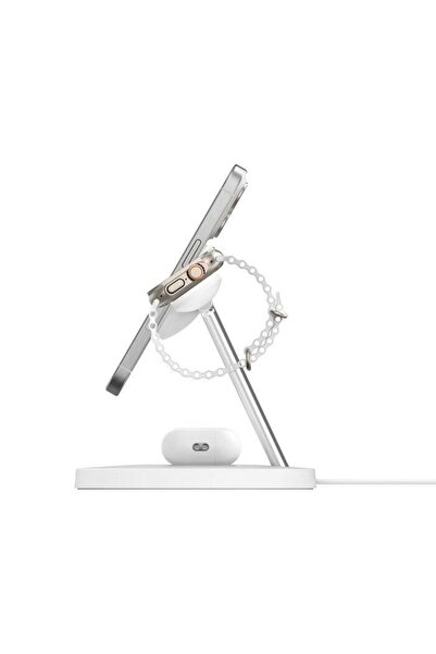 Belkin WIZ032KQWH BoostCharge Pro 3in1 Qi2 15W Kablosuz Şarj Standı - Beyaz