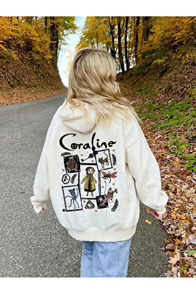 uyguntarz Hanorac supradimensionat unisex cu imprimeu Coraline