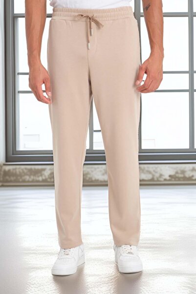 Valiberta Ανδρικό παντελόνι αθλητικό παντελόνι Scuba Modal Fabric Relaxed Fit - Μπεζ