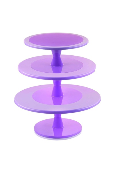 Lumea Suport Mov pentru Prajituri, Briose cu 3 niveluri - SilikoMart