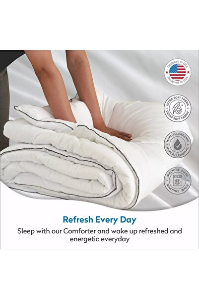 Home Centre DONETELLA Down Alternative Queen Quilted Duvet Insert - 180x230 cm