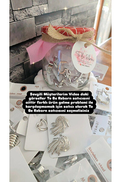 To Be Reborn Gizemli Küpe Kavanozu (5 Adet Çelik Küpe)