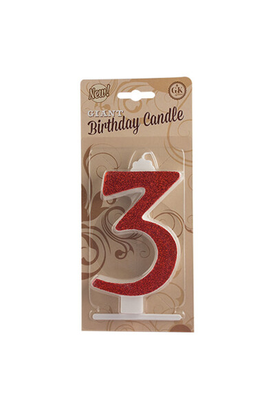 Lumea Lumanari cifre uriase nr.3 rosu -