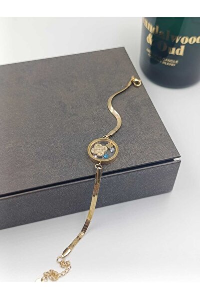 3DreaMaker سوار من الفولاذ على شكل برسيم بإطار زجاجي