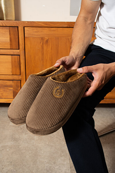 ZARICH شبشب رجالي منزلي من قماش زاروس ميردان المخطط، مصنوع من قماش قطيفة مع ن...