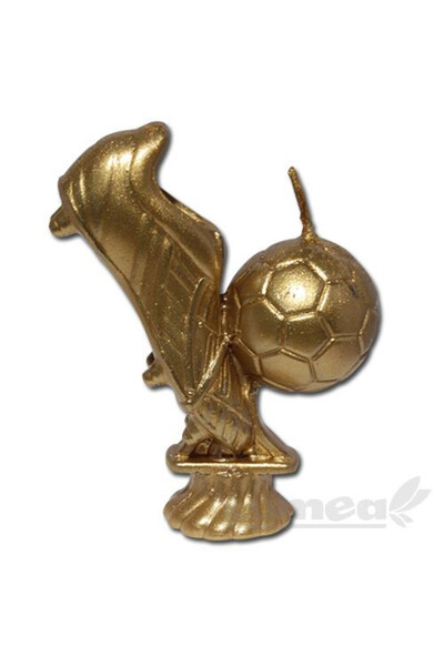 Lumea Lumanare aniversara fotbal, 3D - Auriu