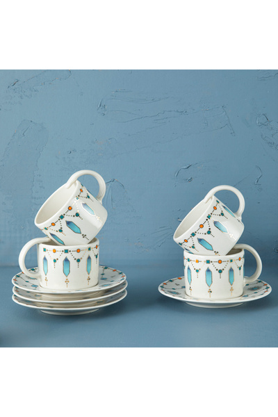 Aryıldız Blue Diamond 12 Parça 6 Kişilik Kahve Fincan Takımı 100 ml
