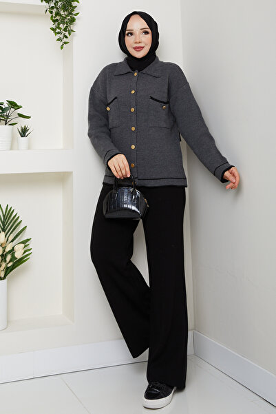 Pamuk Butik Women's Gold Buttoned Sports Jacket Cardigan