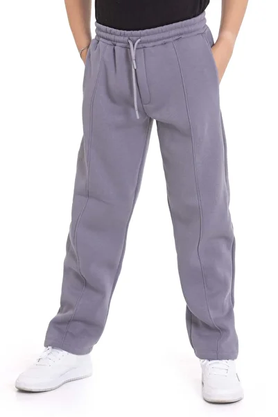Cansın Mini Gray Boy's Sweatpants with Chima Detail 21471
