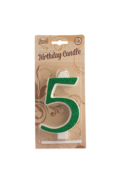 Lumea Lumanari cifre uriase nr.5 verde -