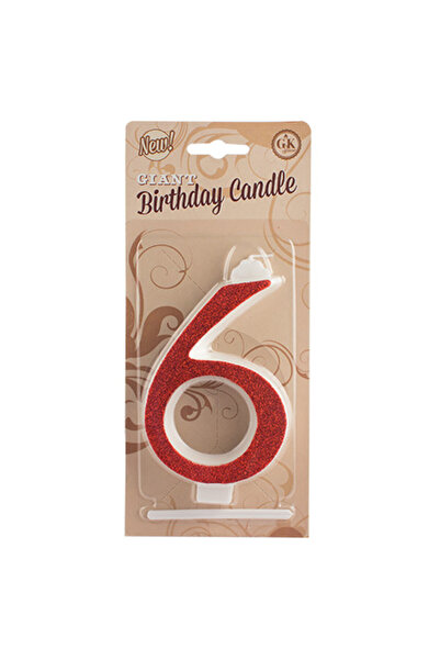 Lumea Lumanari cifre uriase nr.6 rosu -