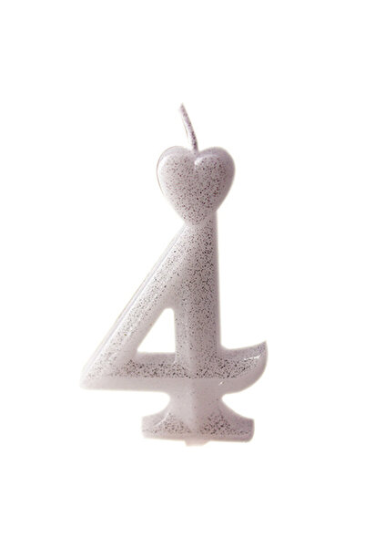 Lumea Lumanari cifre argint nr.4, 10 buc. -