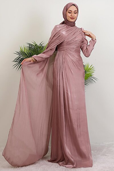 giz astore Burcu Tesettür Abiye Gül Kurusu