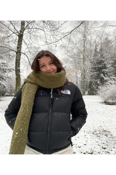 Wearflawless Puffy SOFT Μαλακό Χακί Φουλάρι με υφή, Χοντρό Φουλάρι