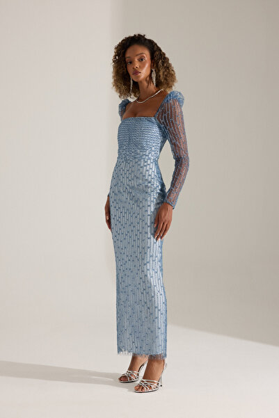 BETTY & SAM PATRIZIA AÇIK MAVİ ELBİSE