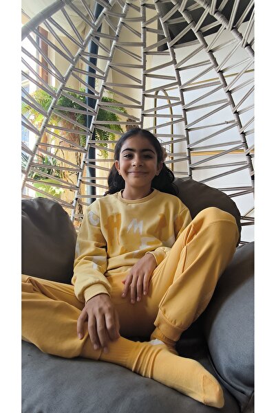 Miniworld Erkek Kız Çocuk Alt Üst Takım Unisex Uzun Kollu Eşofman Rahat Spor Şık Modern Tasarım Ribanalı