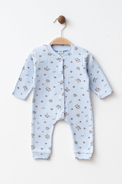 yukobaby bebeğiniz için en doğalı BEBEK WİNNTER BEAR MAVİ 3-6-9 AY PAMUKLU MA...