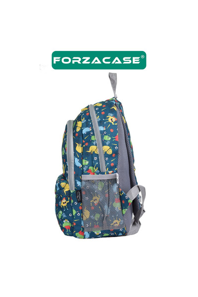 Forzacase 3-Compartment Strap Children's School Bag and Pen Holder Set Goal Design Backpack - Fc1110