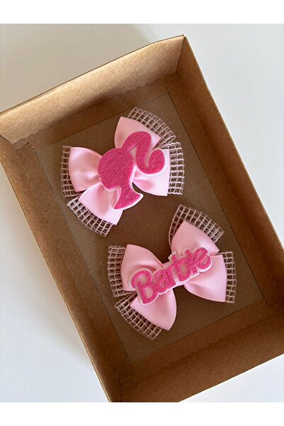 Barbie Kafa Yazı Pembe 2 adet toka
