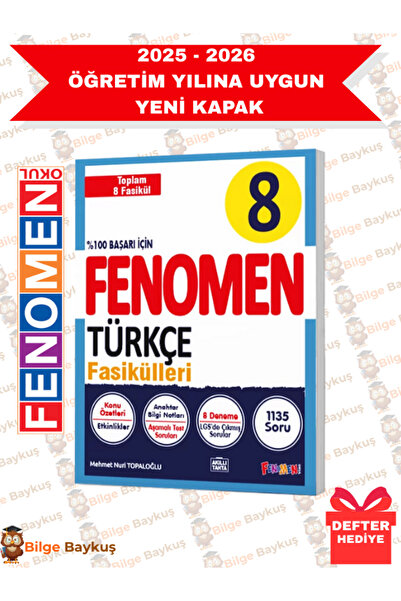 Fenomen Yayıncılık 8.Sınıf Türkçe 8 Fasikül - Yeni Müfredat + Defter Hediye