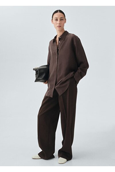 MANGO Woman %100 ipek oversize gömlek