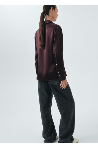 MANGO Woman %100 saten ipek gömlek