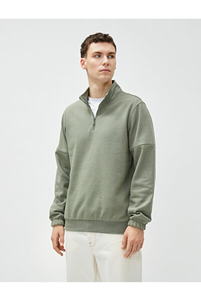 Koton Βασικός γιακάς με μισό φερμουάρ με μακρυμάνικο ανασηκωμένο