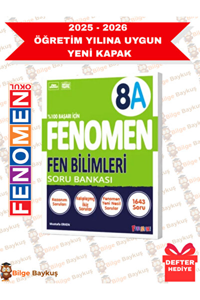 Fenomen Yayıncılık 8.Sınıf Fen Bilimleri Kök + Fen Bilimleri A - B Soru Bankası Seti 3'lü + Defter Hediye