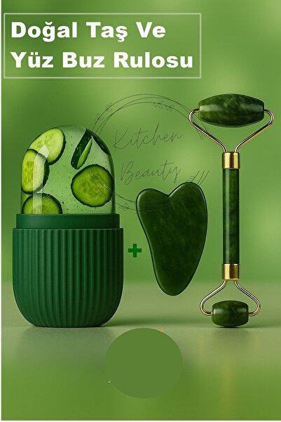 Kitchen Beauty %100 Doğal Taş Yüz Masaj Aleti Kalp Gua Sha Yüz Bakım Taşı Ve ...