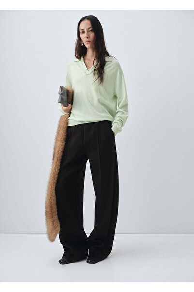 MANGO Woman %100 yün polo yaka kazak