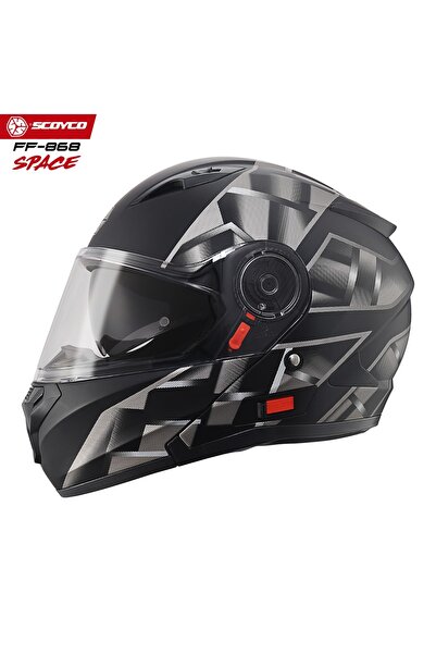 Scoyco FF-868 Space Çene Açılır - Güneş Vizörlü ( Gözlüklü ) Motorsiklet Kaskı ( Dot-CE Sertifikalı )