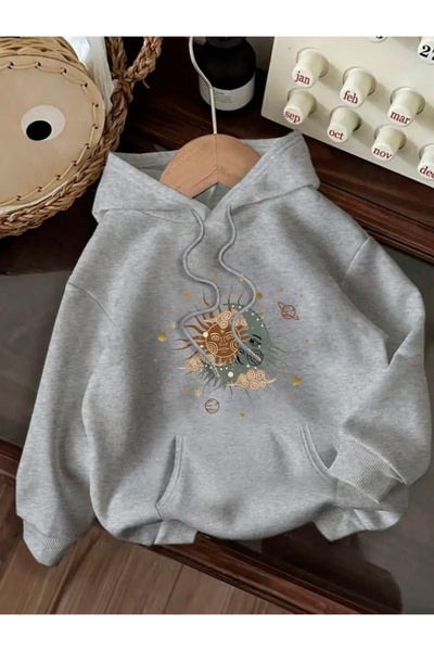 FUFLUNS Sun and Moon Printed Oversized Unisex Women'S/Men's Hoodie Sweatshirt