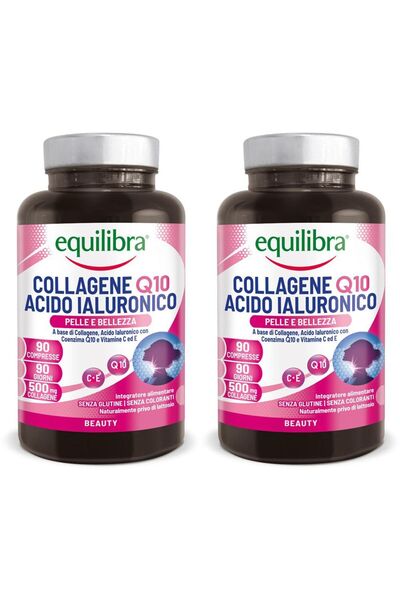 Equilibra Collagen Q10 and Hyaluronic Acid, Promotional Pack 2 Bottles (2 x 90 capsules)