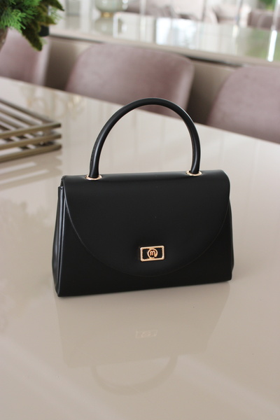 Mimoza Women's Black Chain Strap Women's Hand and Shoulder Bag - Evening Dress Bag