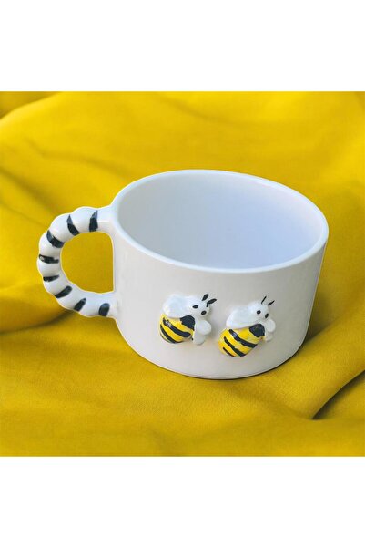 DDHANDMADE Handmade Ceramic Tea Coffee Cup Turkish Coffee Cup Bee Mug Gift Dowry