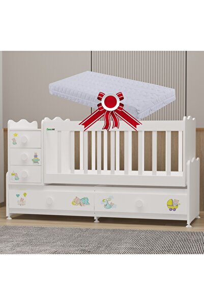 Garaj Home Melina 5 Çekmeceli Büyüyen Beşik ve Yatak - Ayıcık