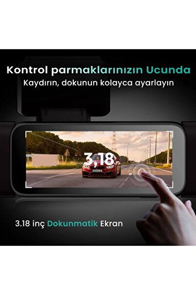 +360 360+ Botslab G980H Pro 3K 4 Kameralı Wifi+GPS Akıllı Araç İçi Kamera +150° Geniş Açı+Yaya Algılama+G