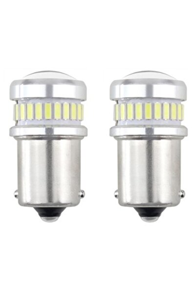 AMIO Set de 2 LED-uri auto P21W, R10W, R5W, BA15S, Canbus, Alb rece, 12V/24V