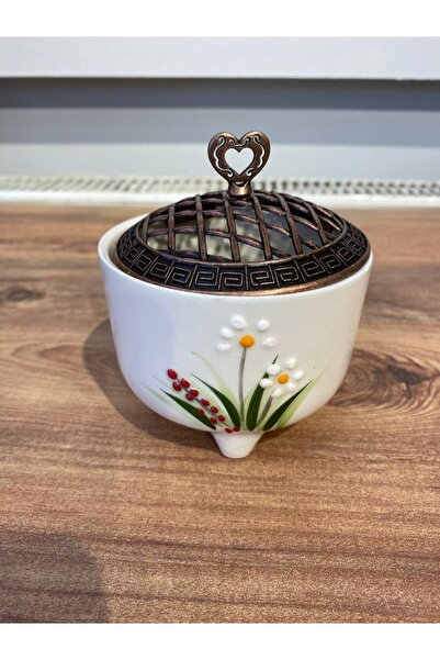 ColorCraft KIRMIZILI PAPATYA DESENLi EL YAPIMI SERAMİK ÇAY, KAHVE SETİ 2 ADET...