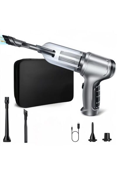 VALORİA Aspirator Auto Portabil 4 în 1, Putere 120W, 15000Pa, Fără Fir, Filtru HEPA,