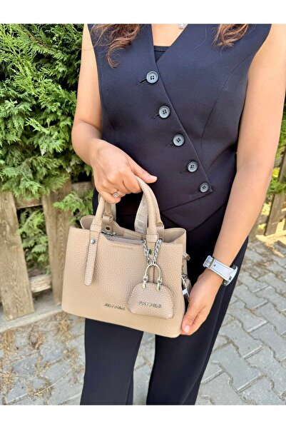 Just Polo Women's Sand 3 Compartment Luxury Soft Leather Shopper Stylish Shoulder Bag Shoulder Bag