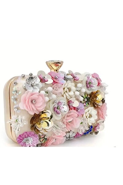 DioBlenza Abiye Çanta/ Tasarım çanta / Kadın çanta / Çiçek Detaylı çanta
