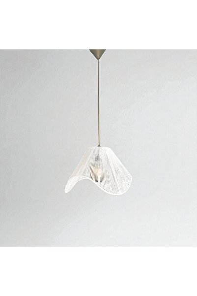 KorFam Wavy Avize - Hasır El Yapımı Bohem Asimetrik Şekilli Rustik Avize