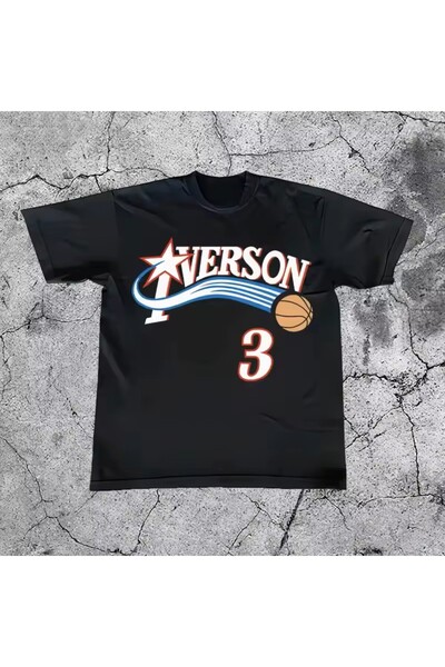 l'eivor Iverson 3 Printed Men's Black Cotton T-Shirt